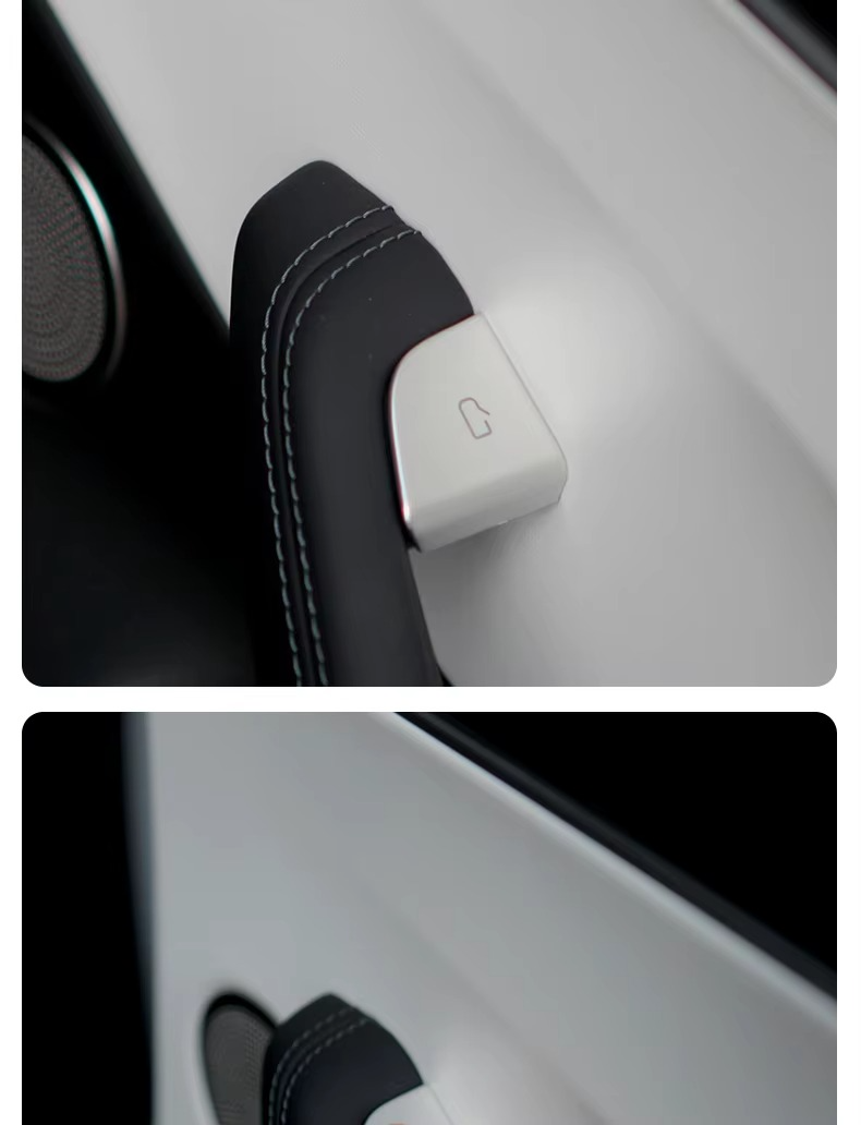 Custom interior door button covers for Tesla Model Y Juniper
