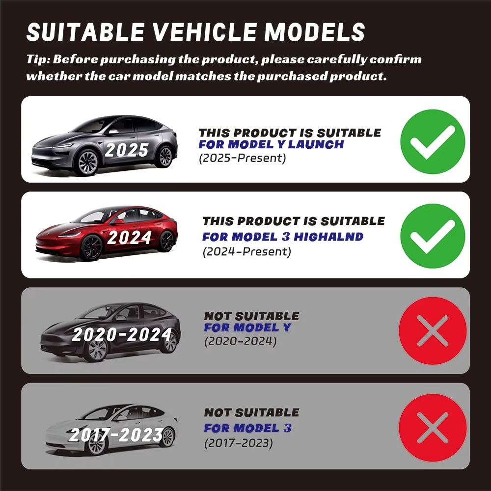 Tesla Model 3 Highland & Model Y Juniper Door Lock Switch Cover Accessories